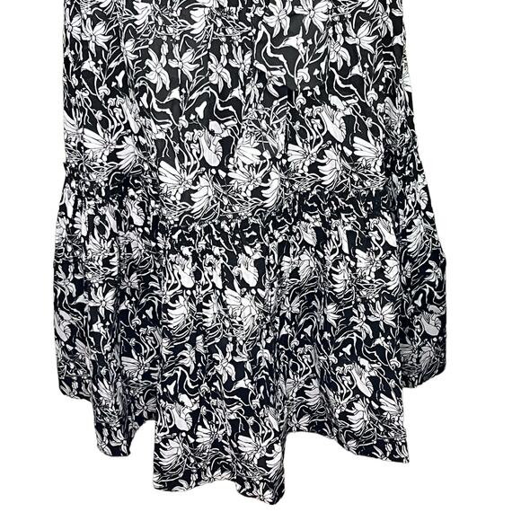 St. Roche Selma Women’s Organic Cotton Black & White 3-Tier Boho Maxi Skirt S… - Picture 3 of 16